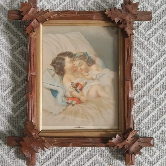 Antique ANCIENT BLACK FOREST ADIRONDACK NUT, Tramp Art, from the 1870, 1940s. - Picture 8 of 16